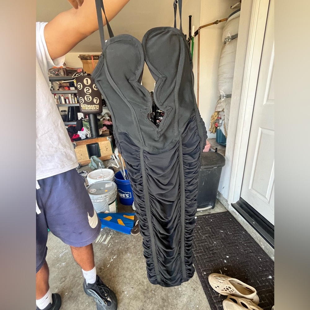 Elegant Black Ruched Dress